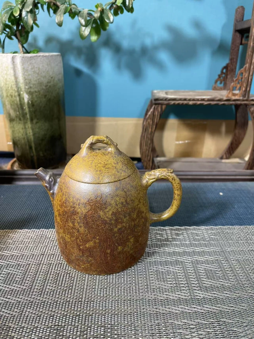 宜兴紫砂茶壶秦权龙骨金砂手工家用茶具