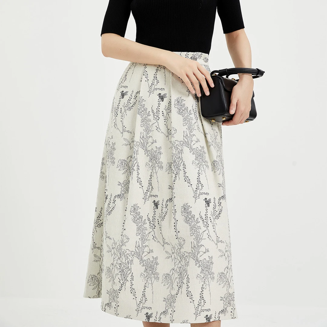 【专柜同款】2025年春夏款遮肉显瘦A字裙休闲中长款半截裙女