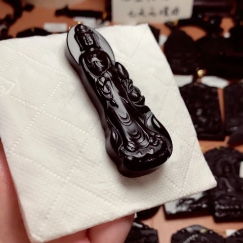 天然缅甸a货钢琴黑挂件