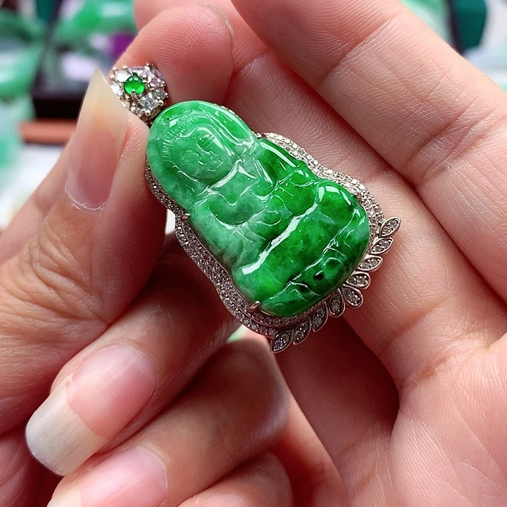 翡翠银S925镶嵌颈饰翡翠