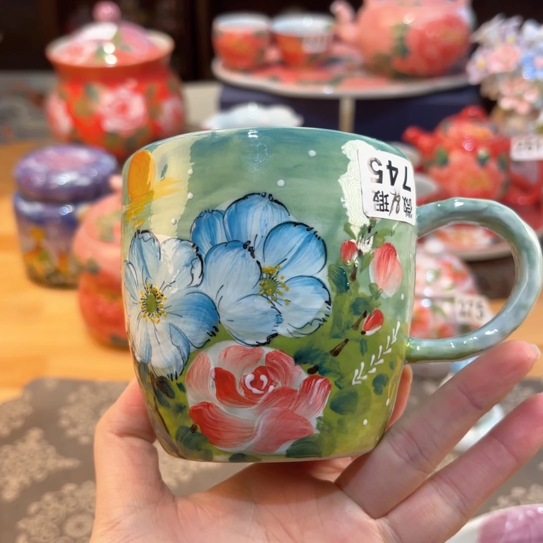 景德镇手绘高温釉下彩陶瓷茶具