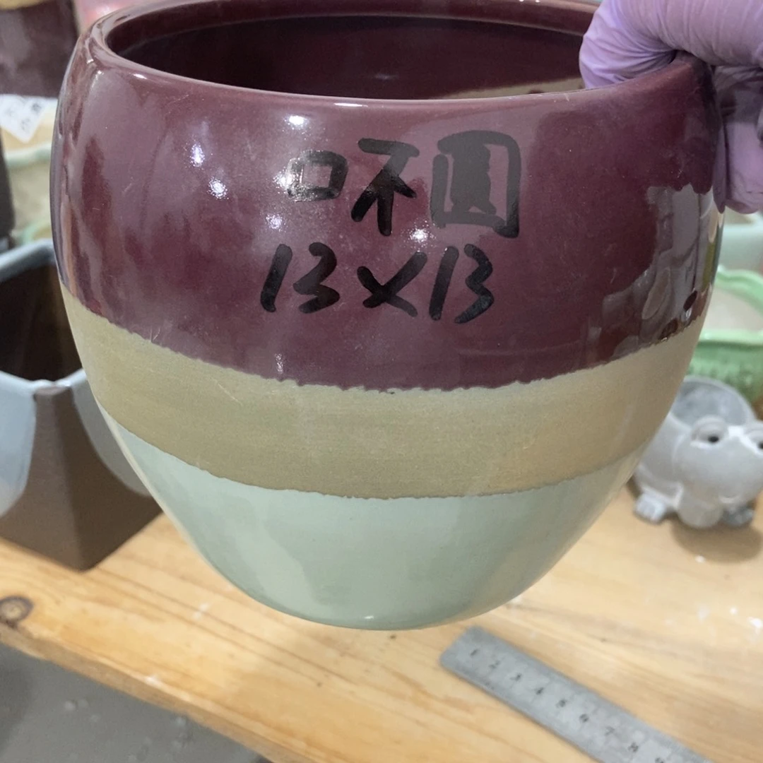 红陶微瑕瑕瑕高温陶瓷花盆