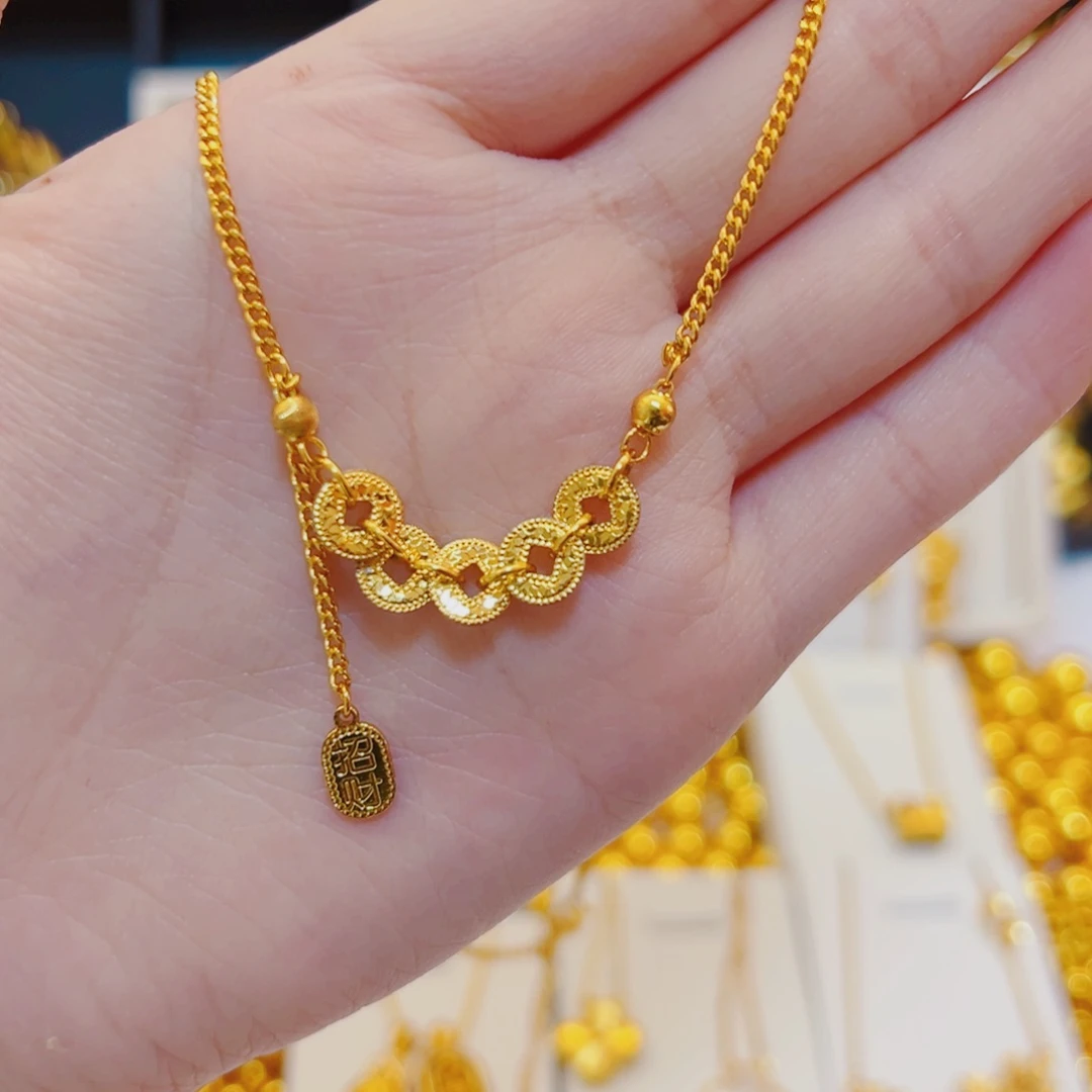 糖***5合金合金碎冰冰五帝钱项链