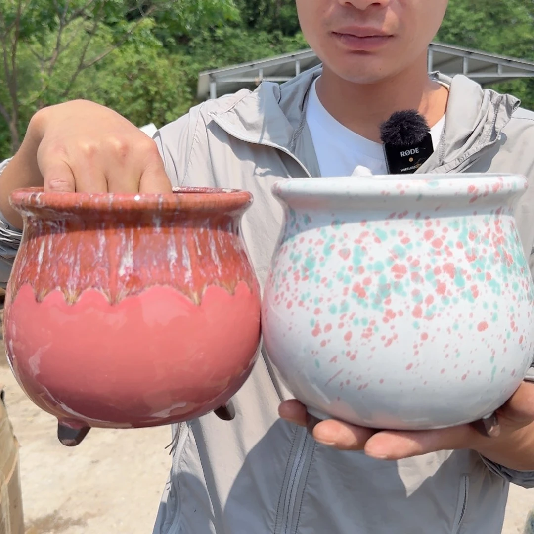 紫砂花盆口15高15（两个胡巴大号