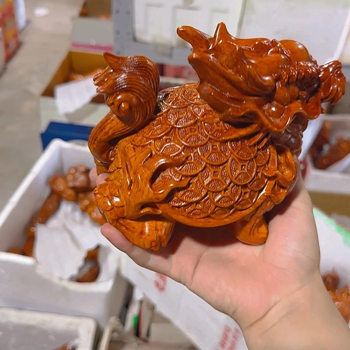 木花梨木18金钱龙龟一只