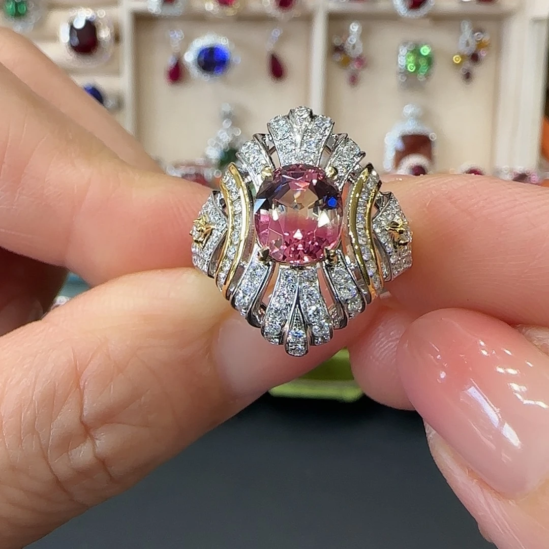 18K金镶嵌戒指碧玺2.05ct
