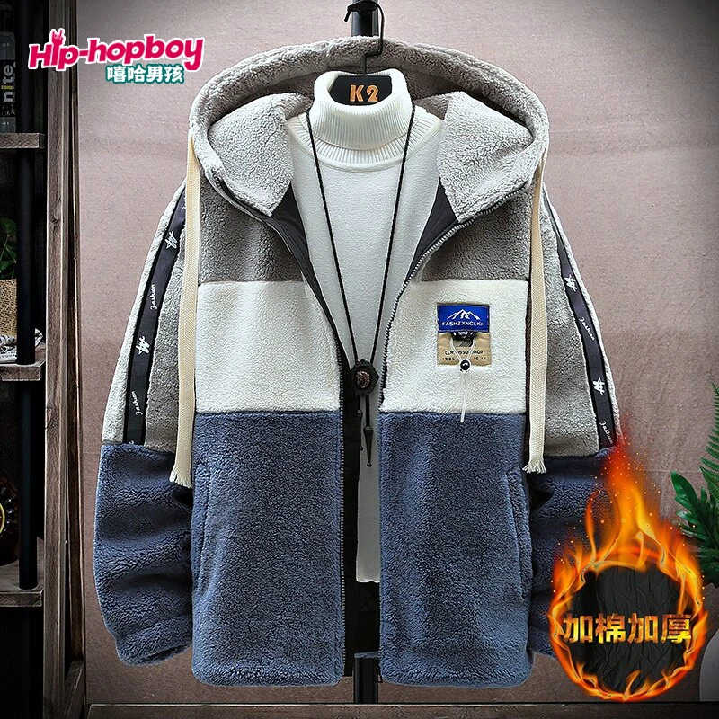 嘻哈男孩保暖棉衣棉服青少年潮流宽松学生连帽韩版棉袄嘻哈