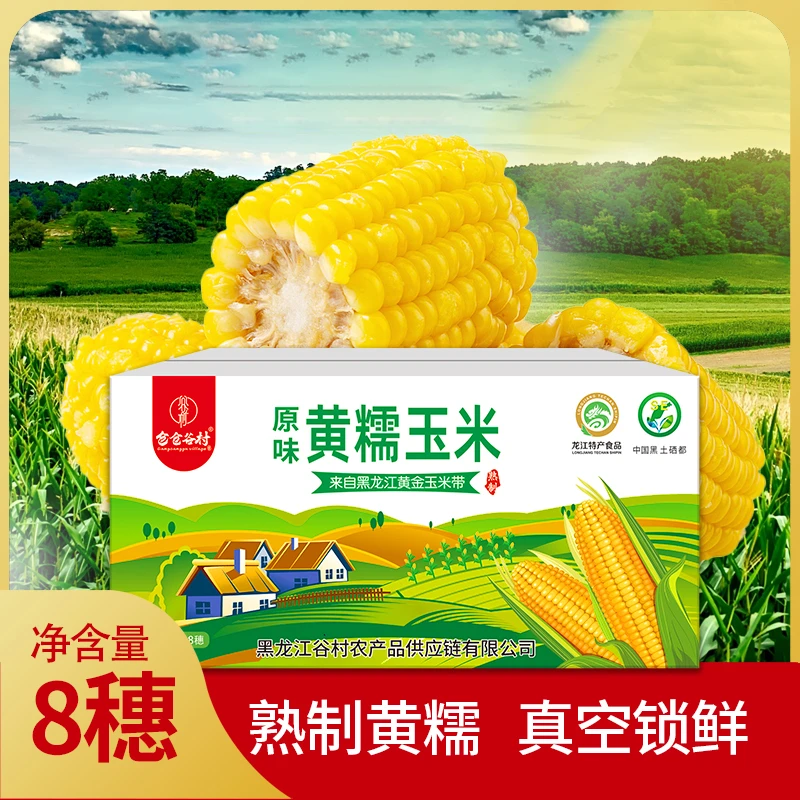24年头茬东北黄糯玉米-独立真空包装【8根装】【单根240g-300g】