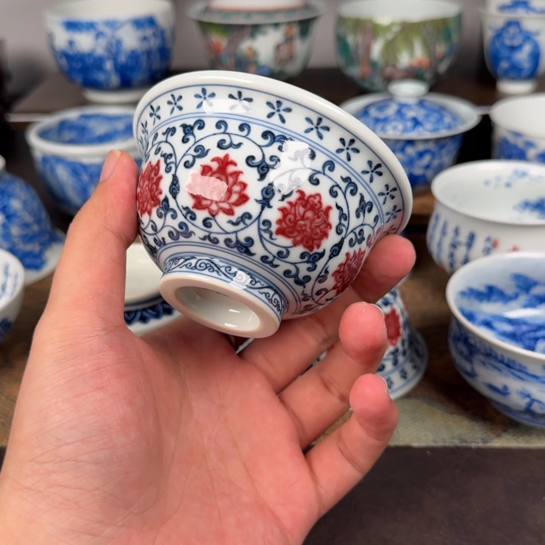 休***怠现代手工手绘茶器