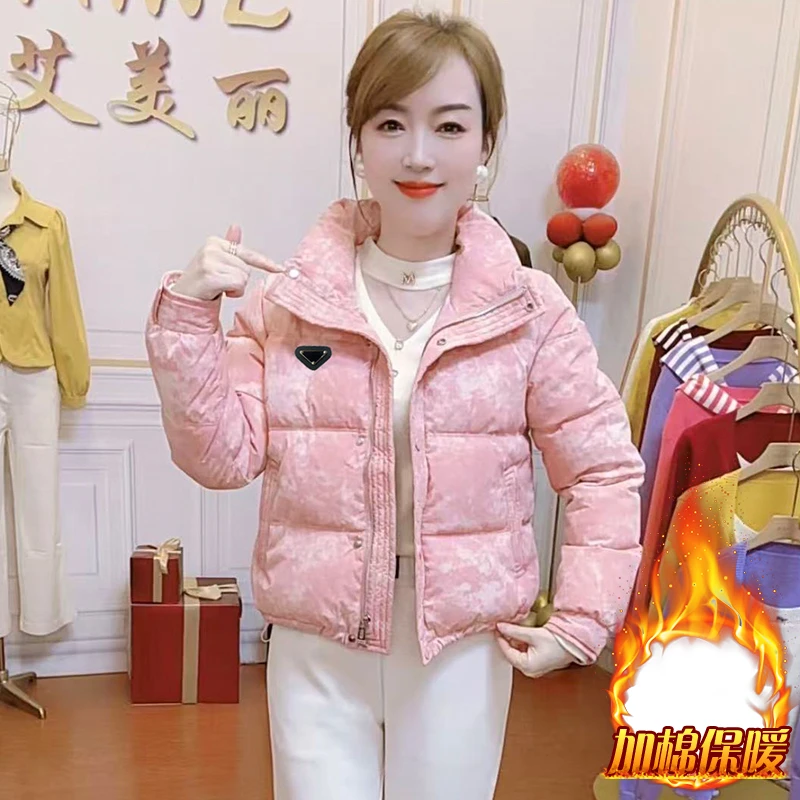极简风休闲减龄棉服女2025年冬季新款百搭长袖加棉加厚面包服外套