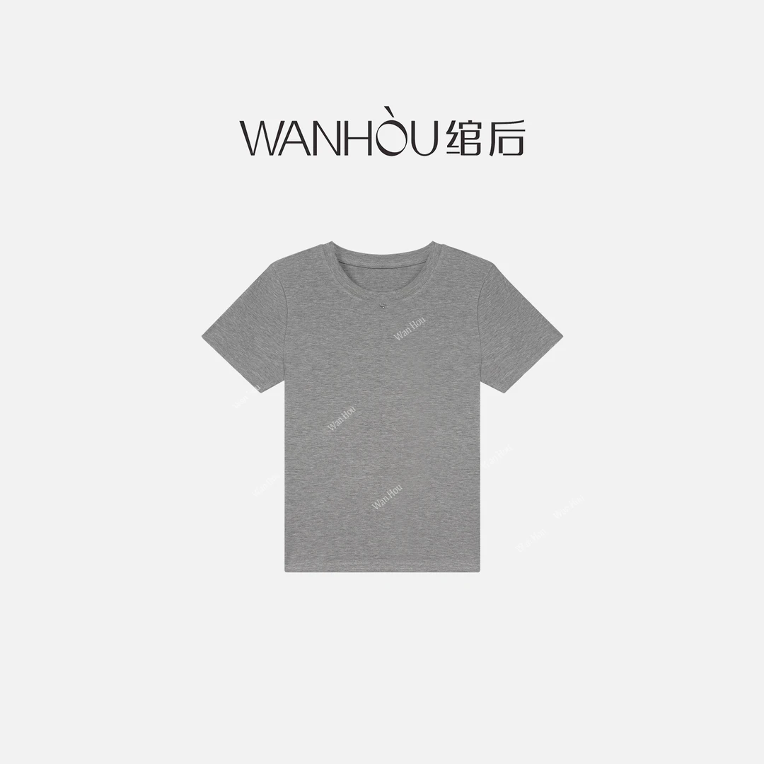 【C2398】WH-设计师休闲精致蝴蝶结夏季短袖SC