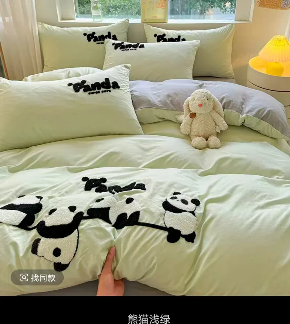 毛巾绣四件套可爱 非纯棉全棉