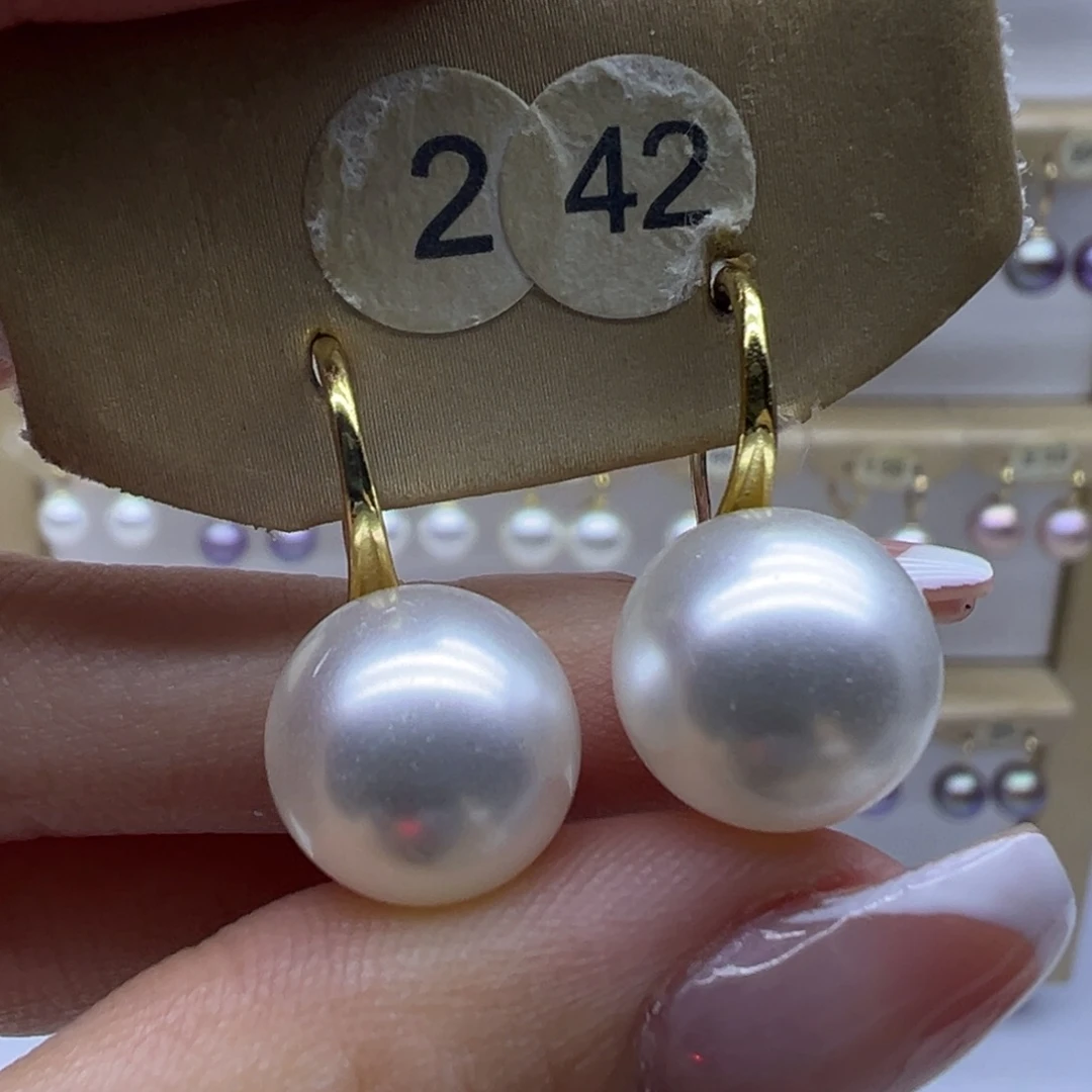 银S925镶嵌耳饰淡水珍珠