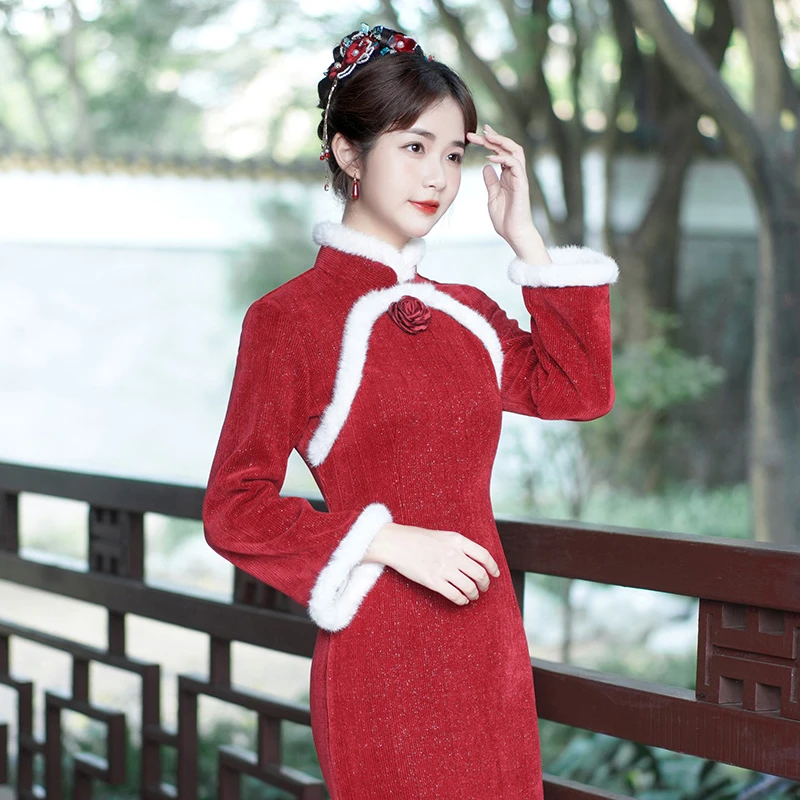 喜婆婆婚宴装2025新款秋冬儿子结婚旗袍高贵平时可穿年轻妈妈礼服