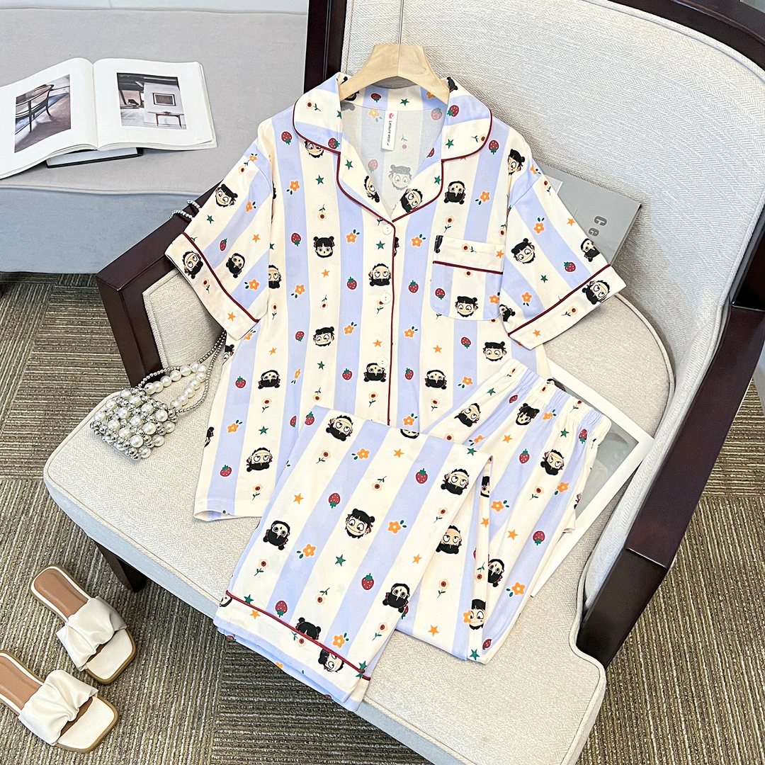 【国潮睡衣】减龄可爱百搭翻领家居服套装82310