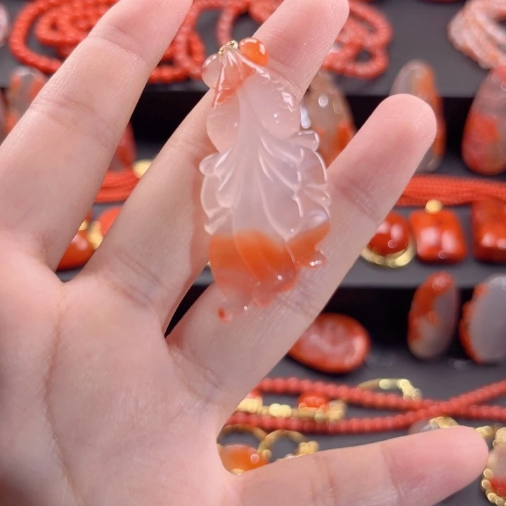 南红玛瑙南红18K金镶嵌