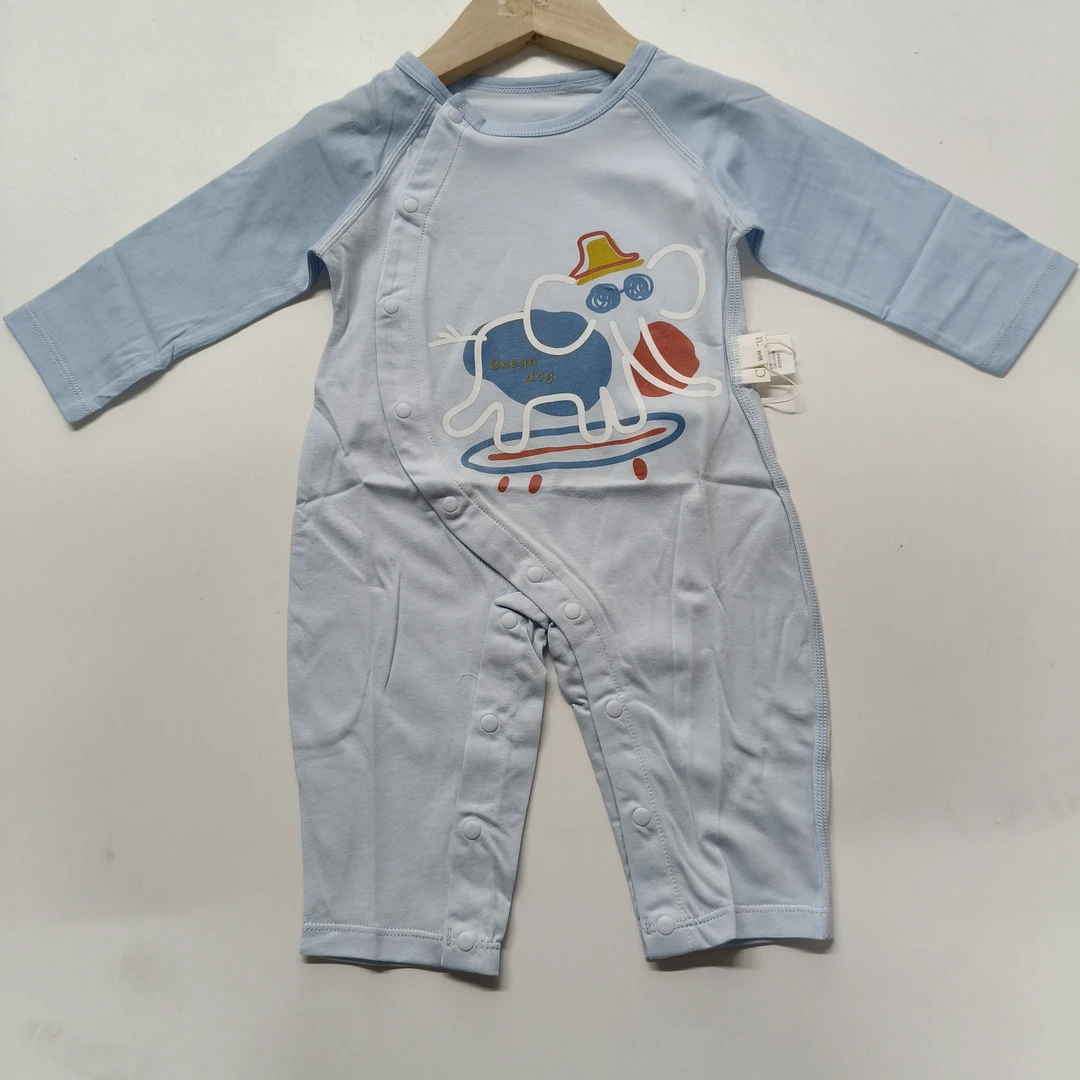 GZ 4-2［2018］戴帽小狗蓝色圆领密裆连体衣