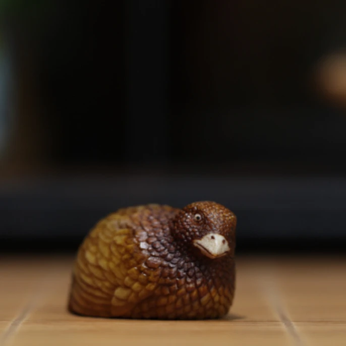 鹌鹑 鹿角雕刻 方颜雕刻 纯手工 配饰挂件 手把件