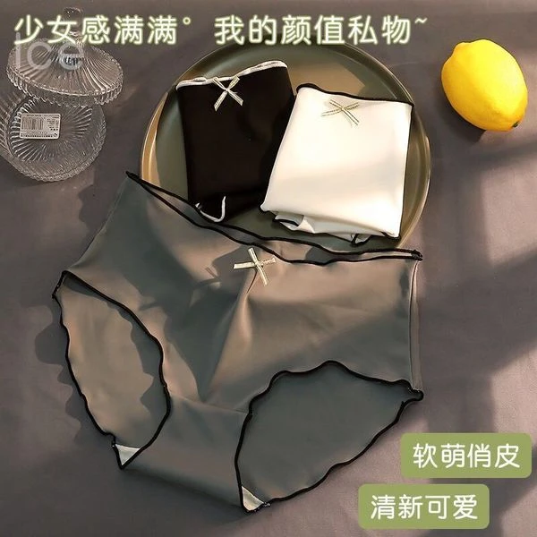 【拍一发三】• 直播爆款夏季中腰日系可爱超薄冰丝舒适纯棉档内裤女