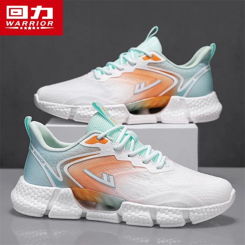 回力跑步鞋男爆米花软底2025新款冬季网面透气薄款运动鞋减震男鞋