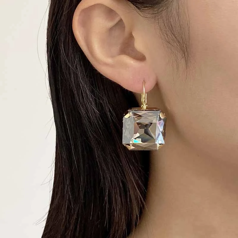 合金仿水晶耳饰 超闪仿水晶耳环女2025新款高级小众设计独特耳饰
