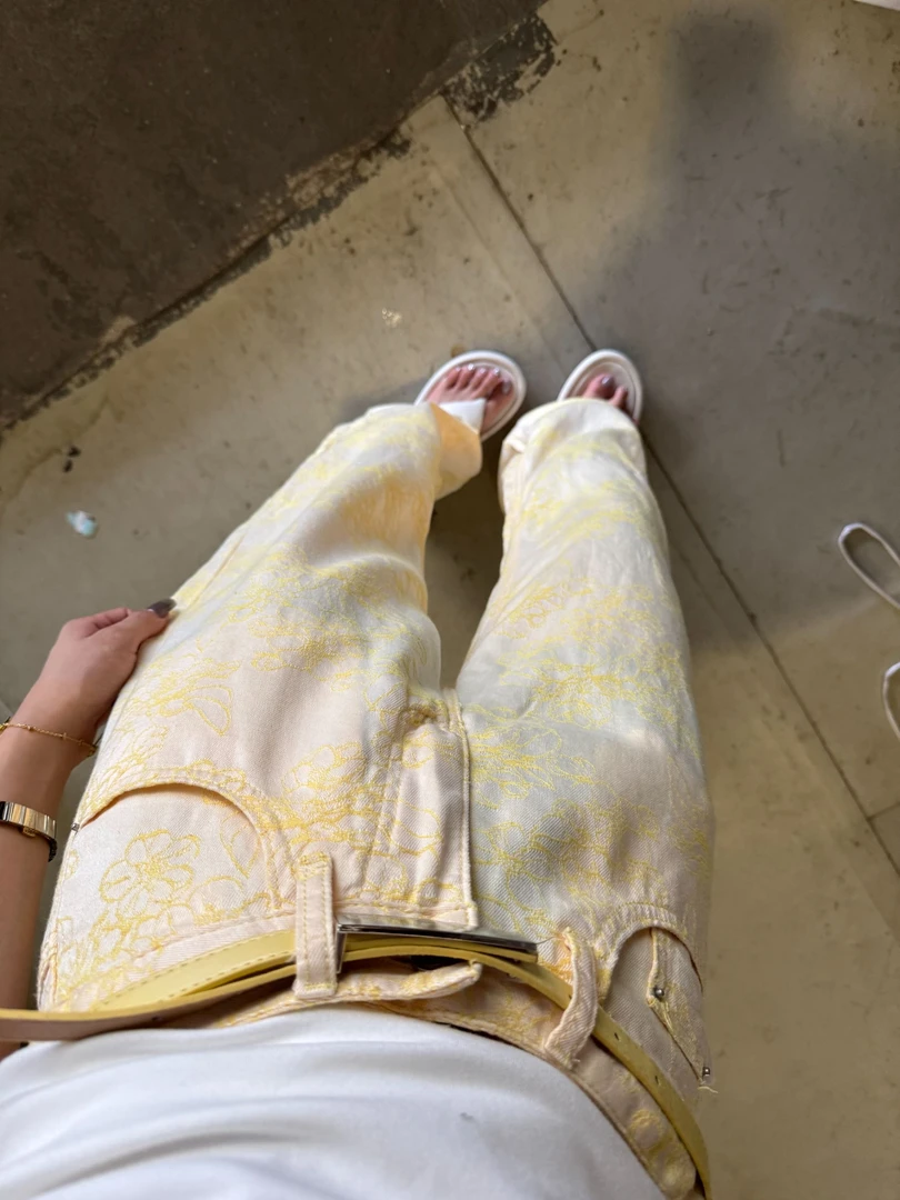 YOYO自制 【轻氧松弛】多巴胺设计感提花牛仔裤夏季宽松显瘦拖地裤