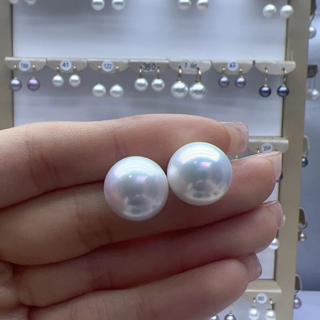 淡水珍珠耳饰18K金镶嵌