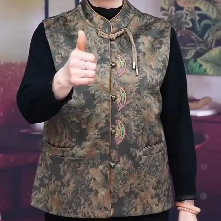 春装新款妈妈国风马甲