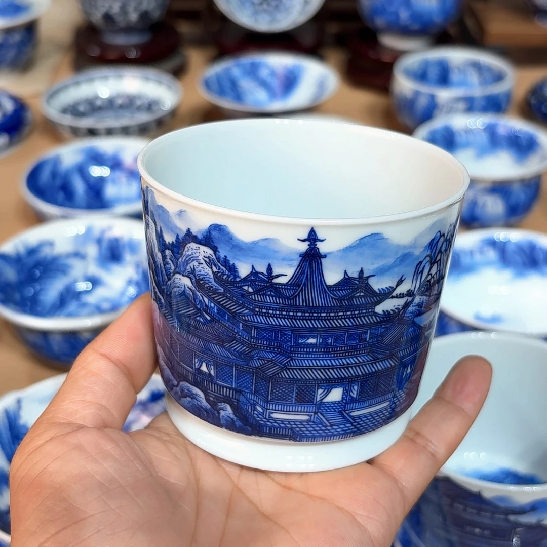 景德镇纯手工手绘荣天杯