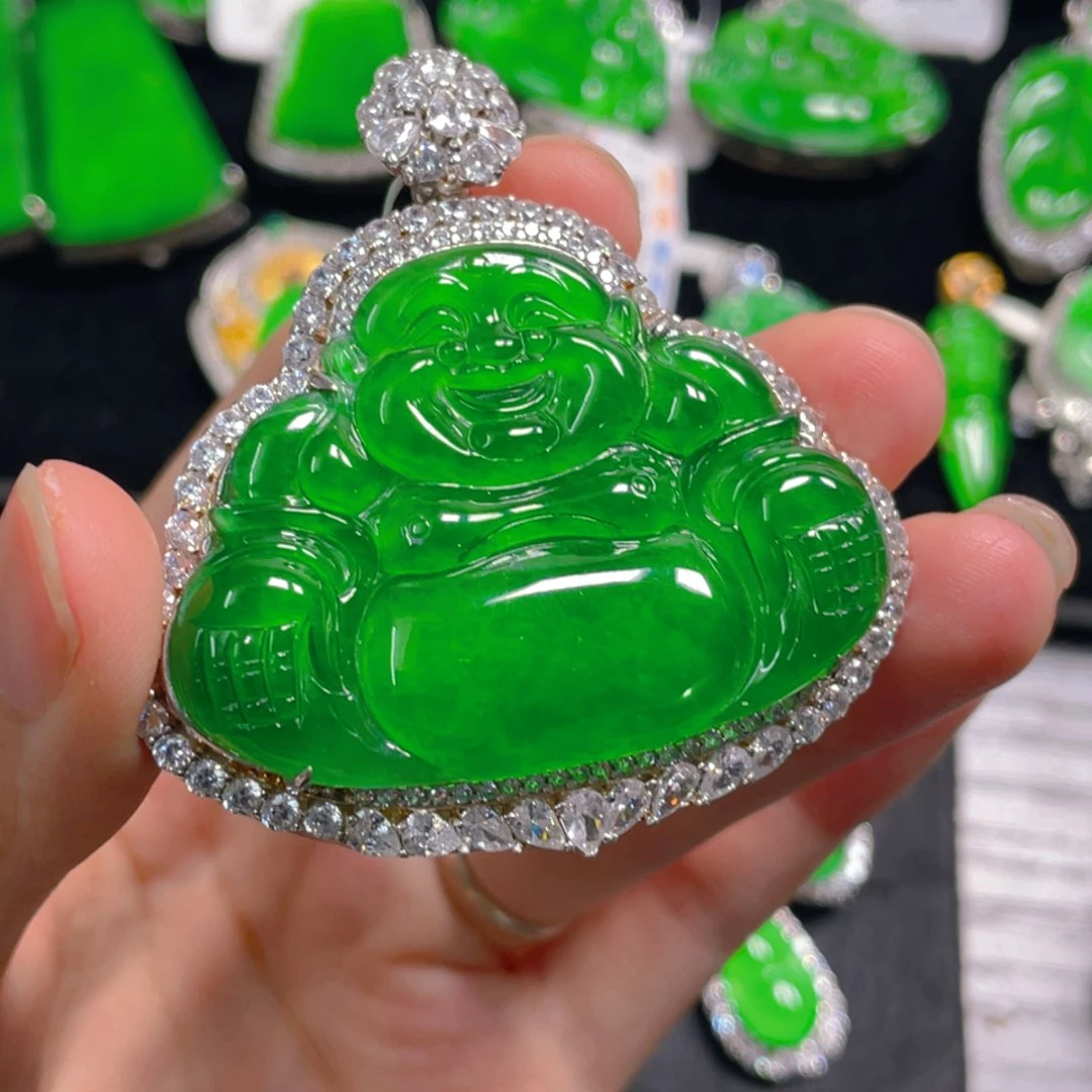 翡翠银S925镶嵌吊坠(不含链)