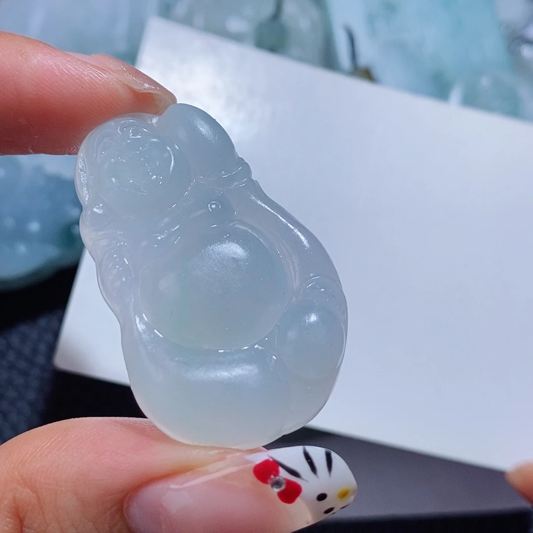 定制翡翠未镶嵌毛货付款后确认抛光