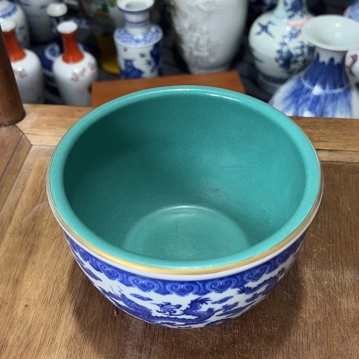 盘青花瓷器精品龙纹