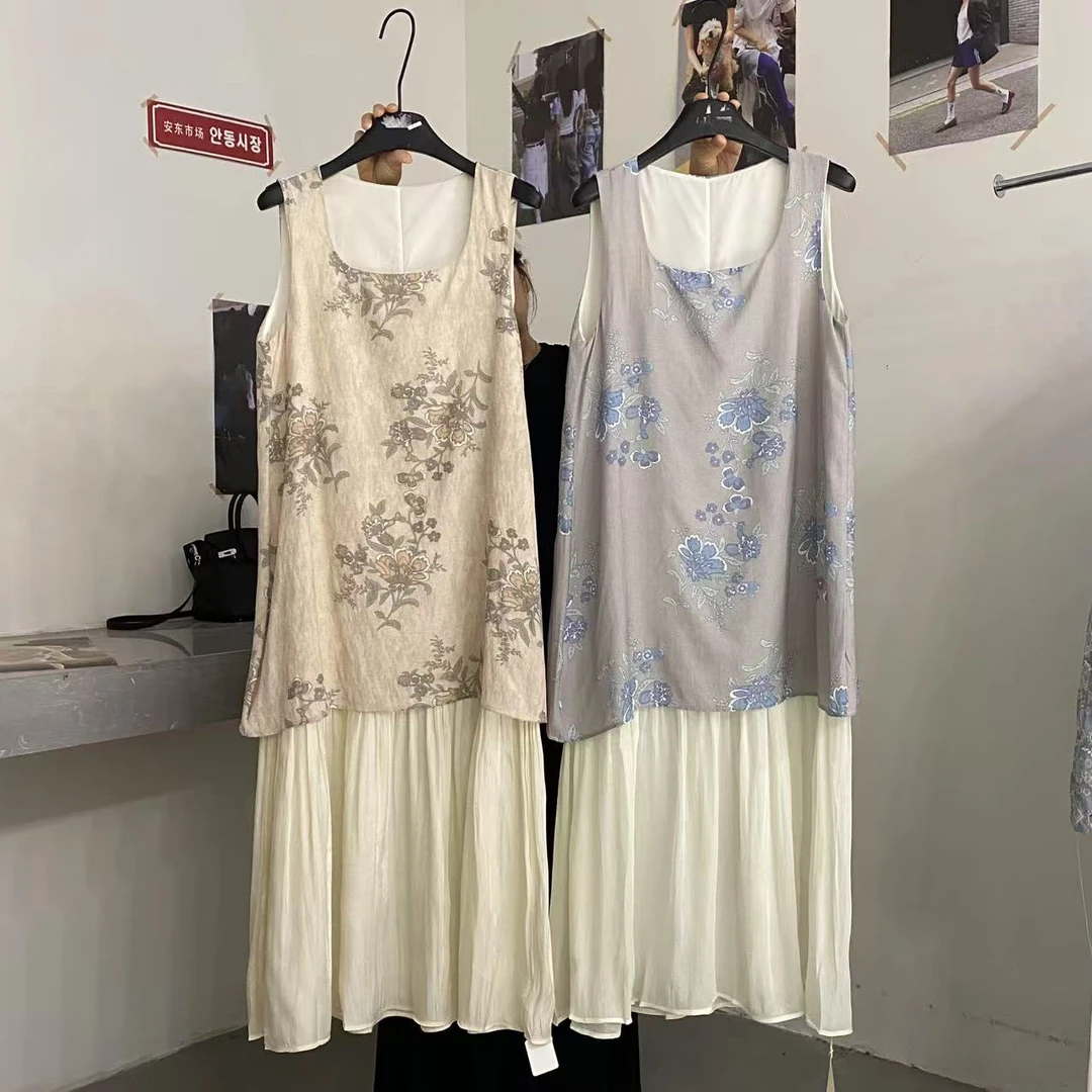 【ARONG阿荣家】连衣裙08976-蓝色树枝花-F