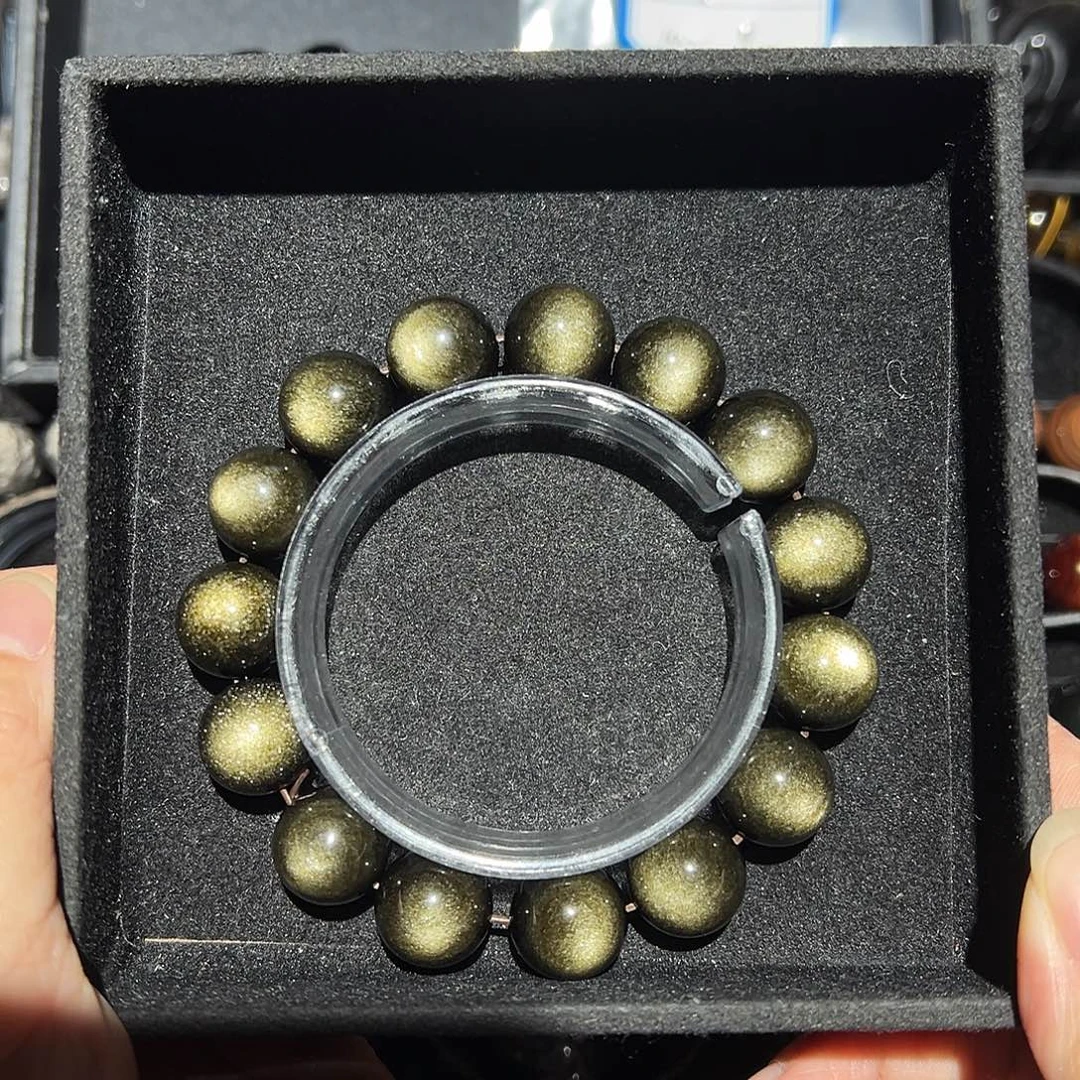 饱***、黑曜岩未镶嵌手链