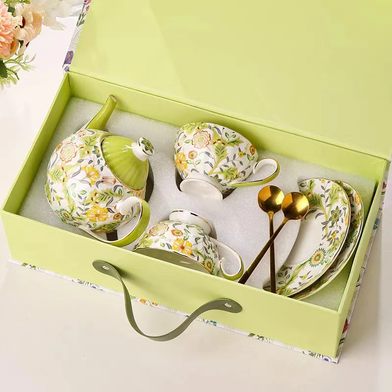 高档精致伴手礼礼盒咖啡杯乔迁茶杯碟水壶套装家用下午茶茶具
