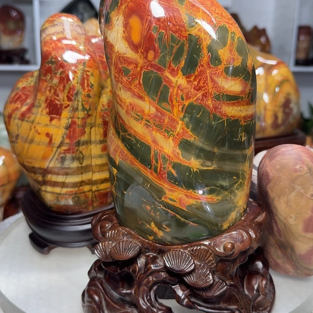 天***涯石材乳源彩石家摆件