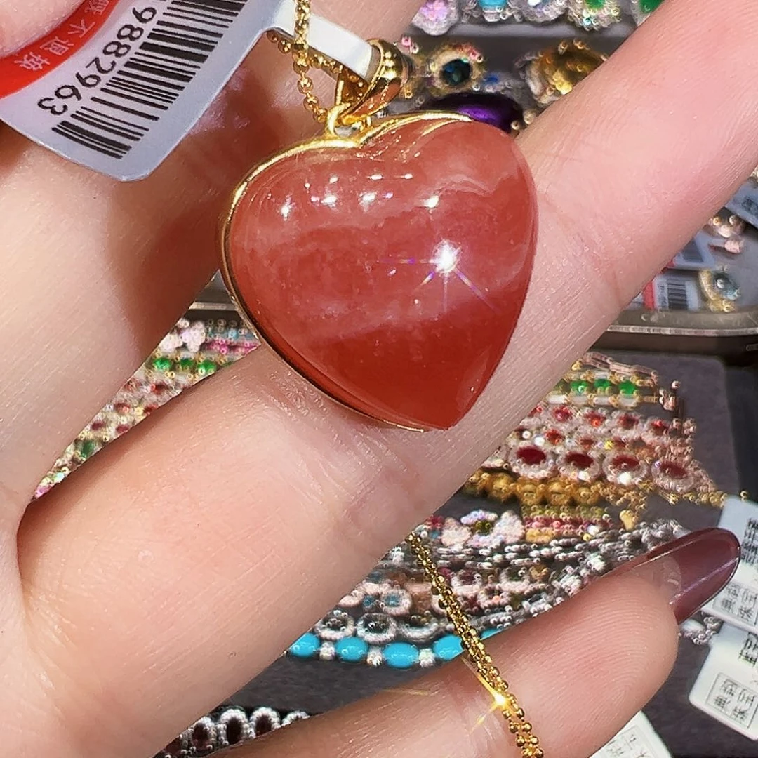 银S925镶嵌菱锰矿（红纹石）珠宝半成品