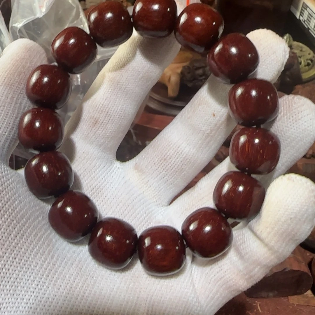 木小叶紫檀佛珠手串1.5老型暴星