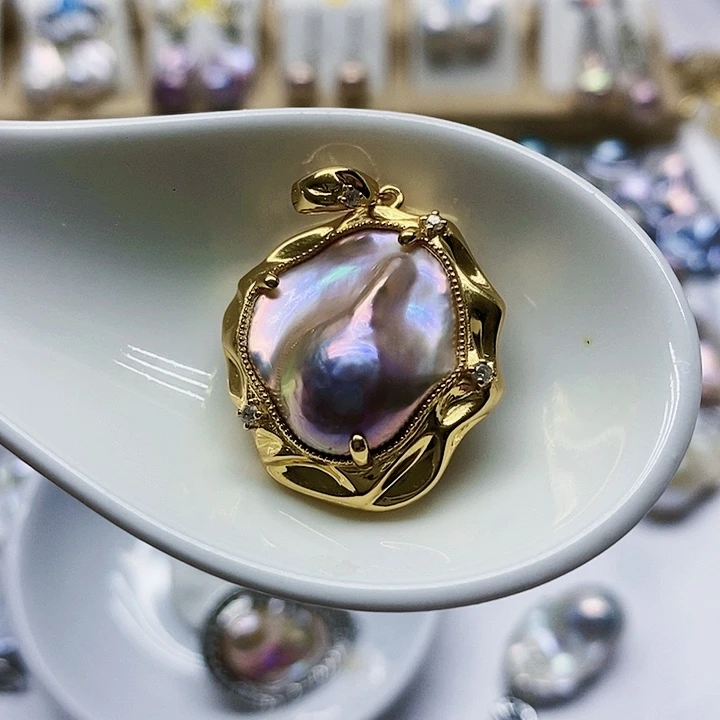 银S925镶嵌耳饰淡水珍珠无*