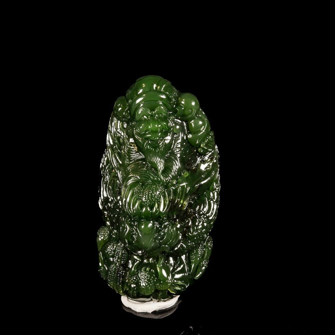 LOT.019和田碧玉雕财神手握/X3001