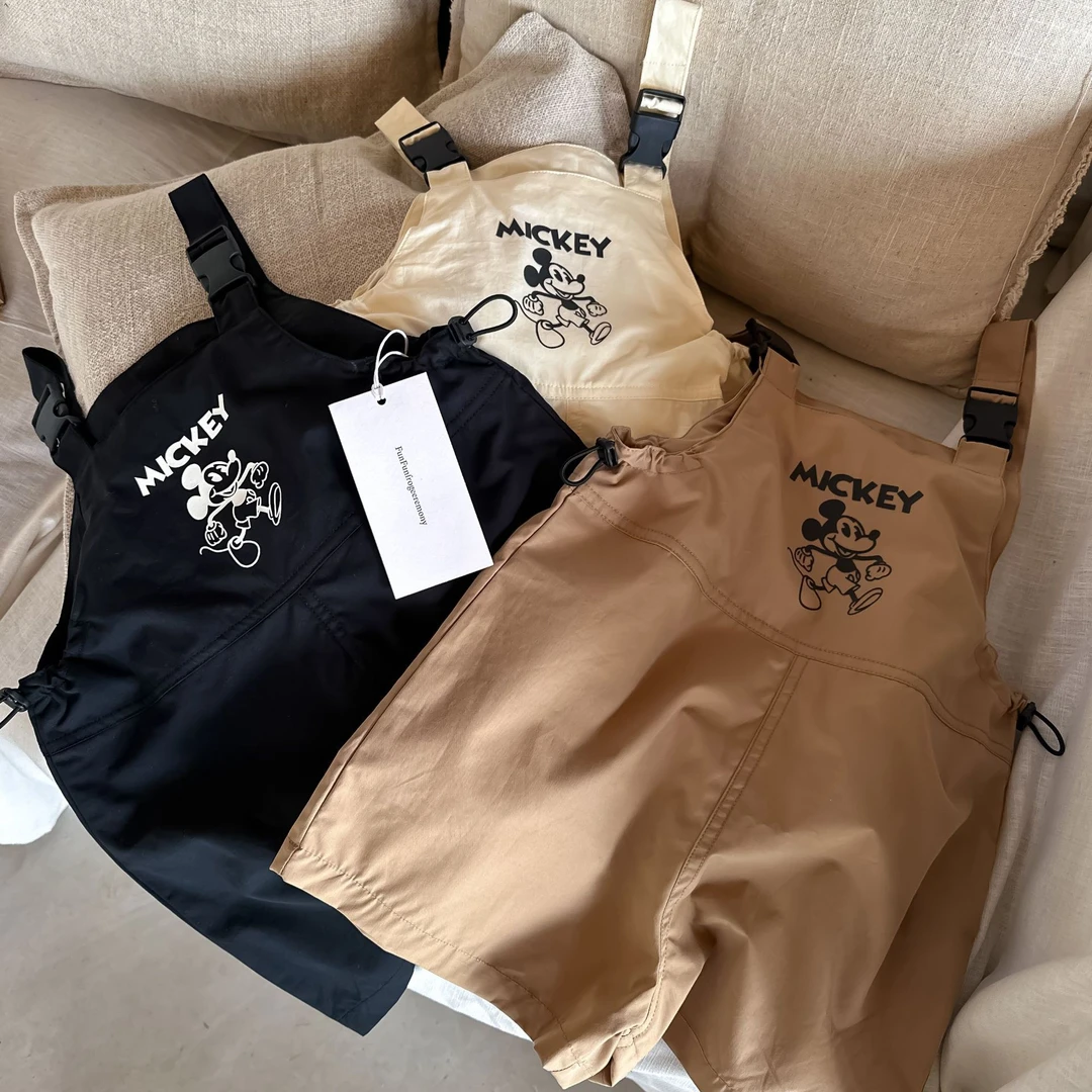 2025夏款男童裤子女童短裤宝宝背带裤韩版童装童裤