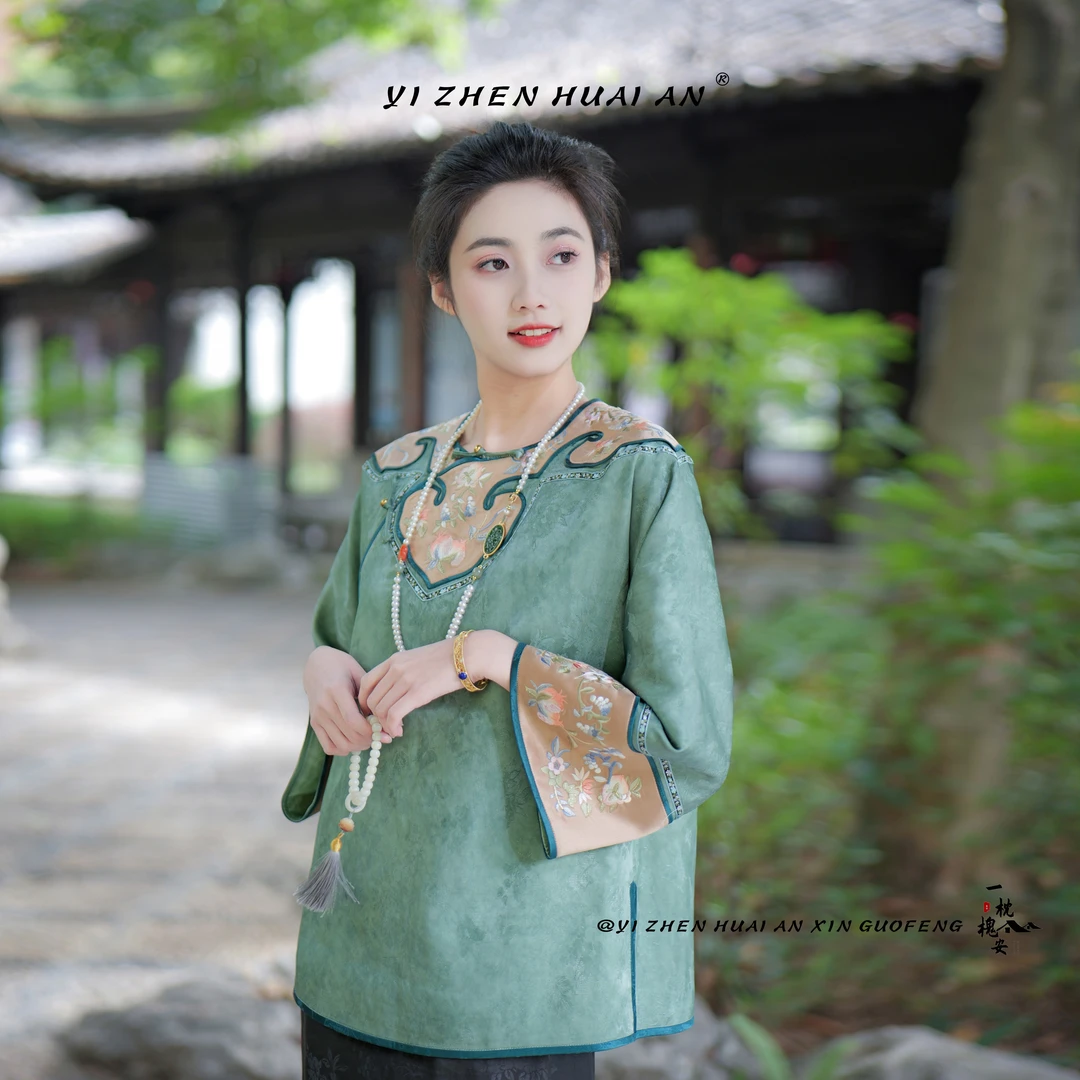 一枕槐安·【青萝】新中式重工刺绣复古中国风日常上衣