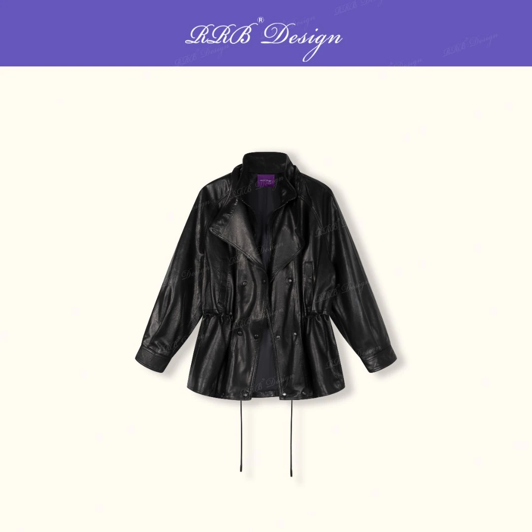 RRB Design 「随性力量」土耳其油蜡绵羊皮气质立领百搭皮衣外套