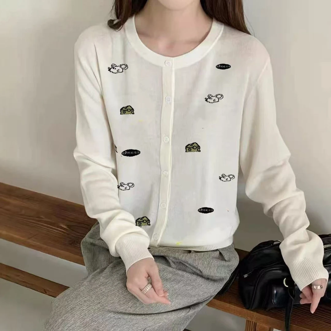 欧洲站2025秋季圆领排扣重工图案刺绣羊毛针织衫毛衣开衫潮4088