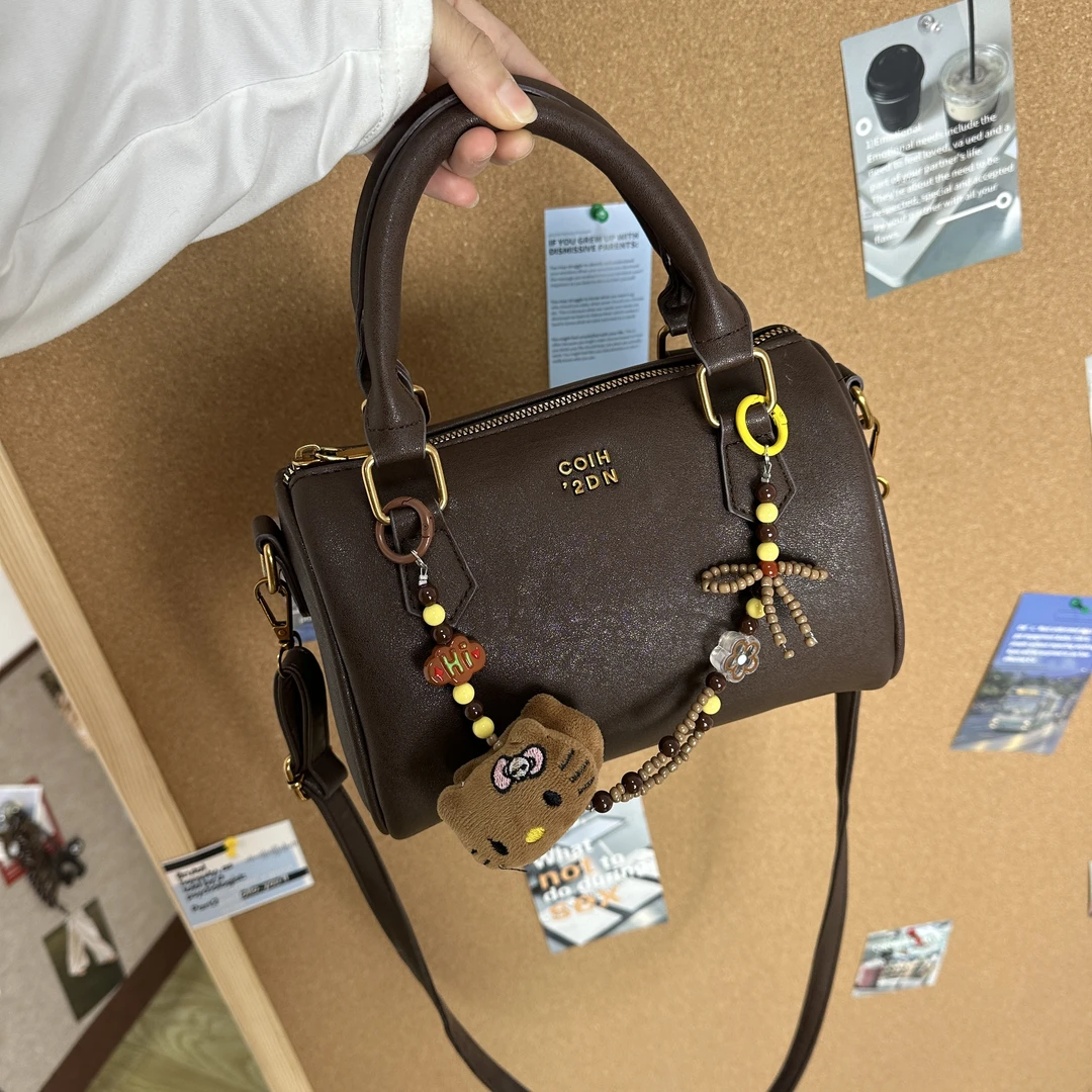 【送挂件】小众百搭美拉德纯色包包女简约时尚单肩包休闲潮流斜挎包