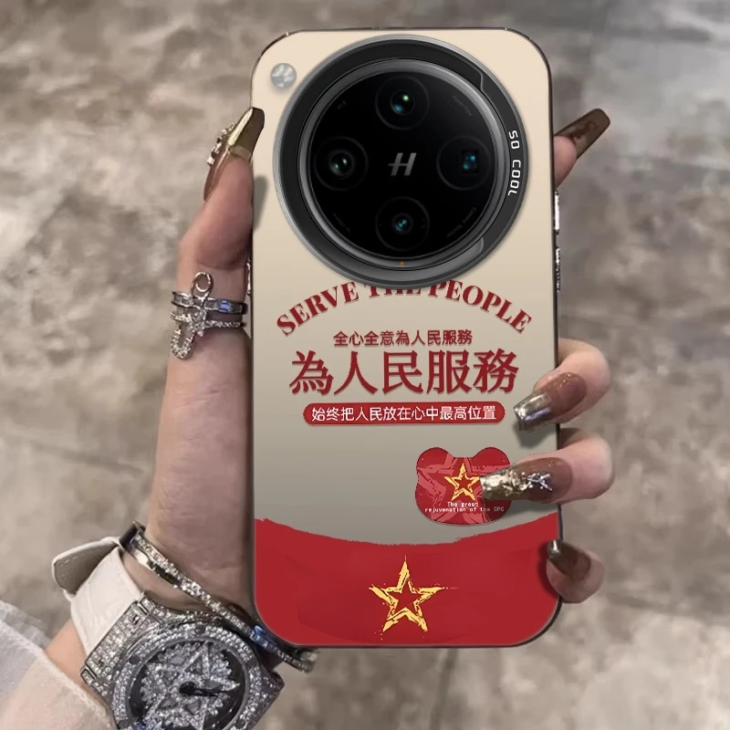 为人民服务适用OPPOFindX8s手机壳X8Pro创意X8ultra防摔磨砂保护