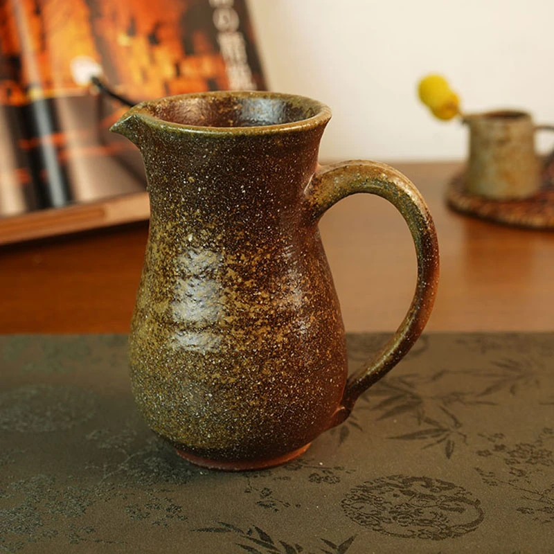 禾先集物 日本备前烧匠人安田龙彦作品 公道凉水壶茶道零配1779