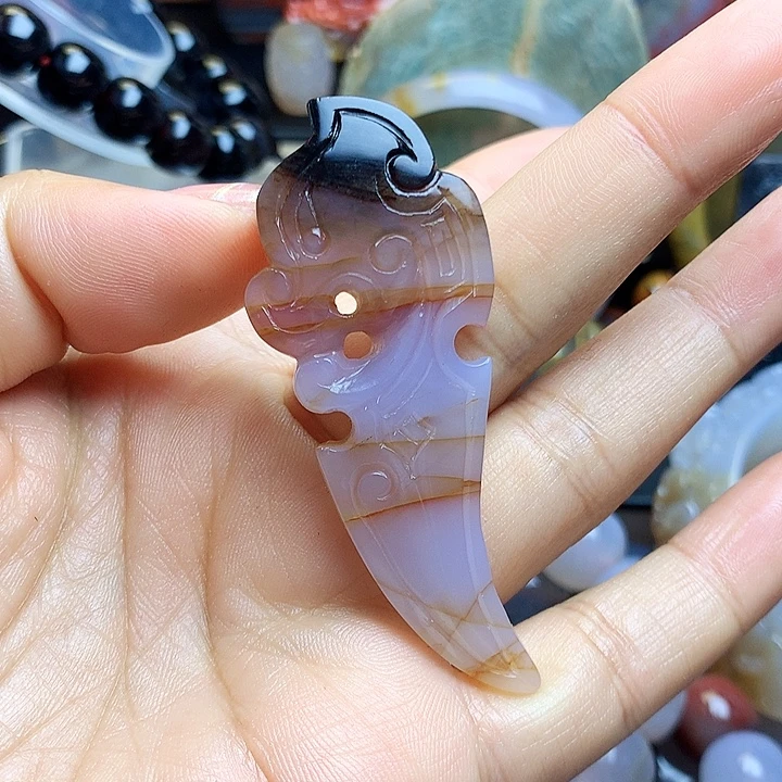 硅化玉未镶嵌吊坠(不含链)紫冰仿古龙