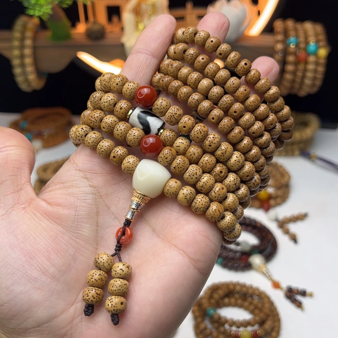 糖***）星月菩提吊坠星月菩提老陈籽8×6mm