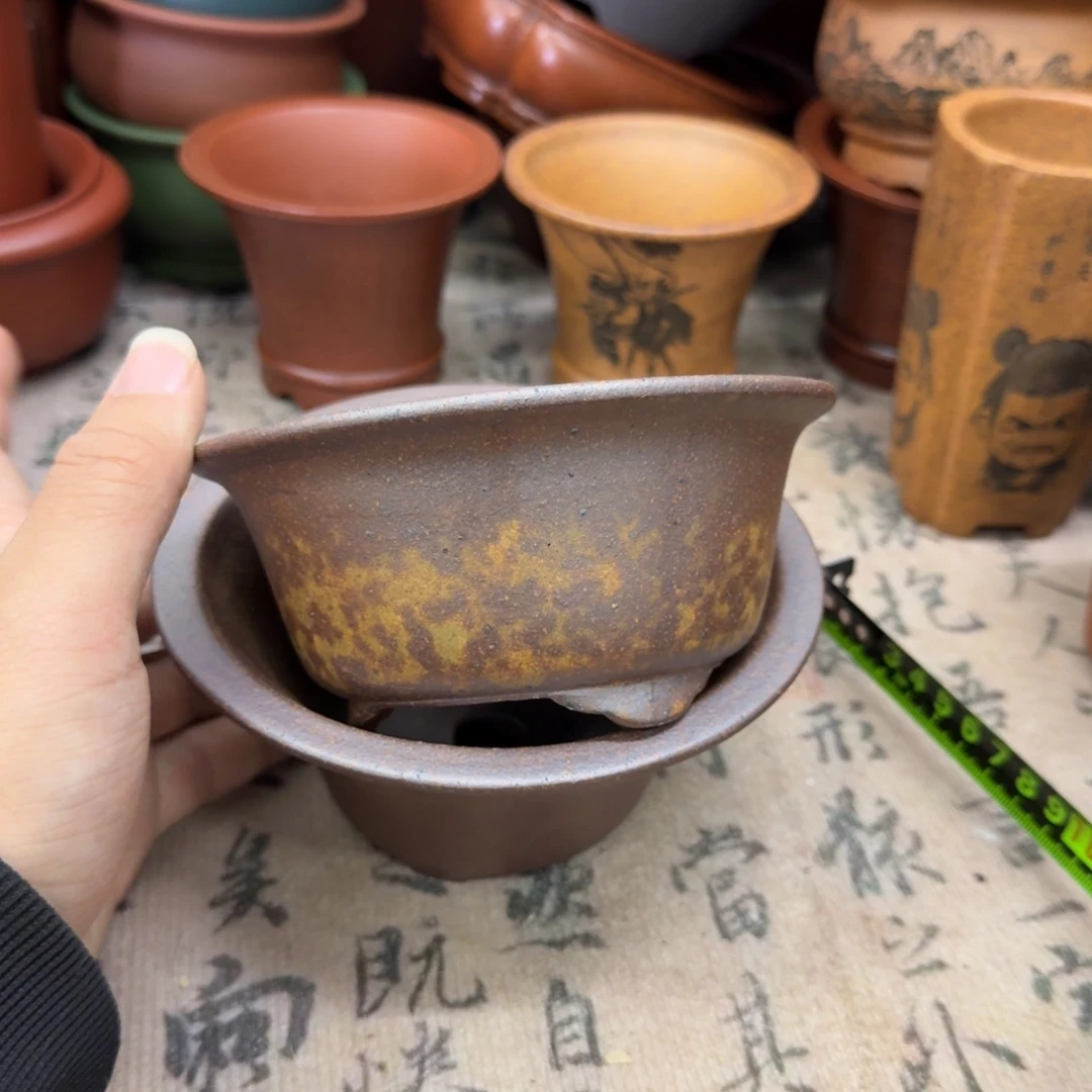 紫砂花盆宜兴紫砂正品（两个）
